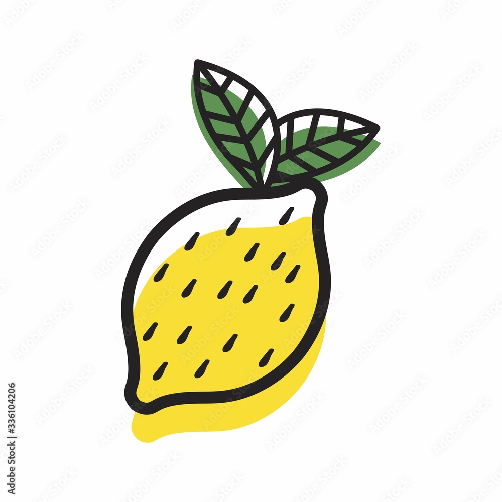 Lemon logo. Fresh lemon fruits
