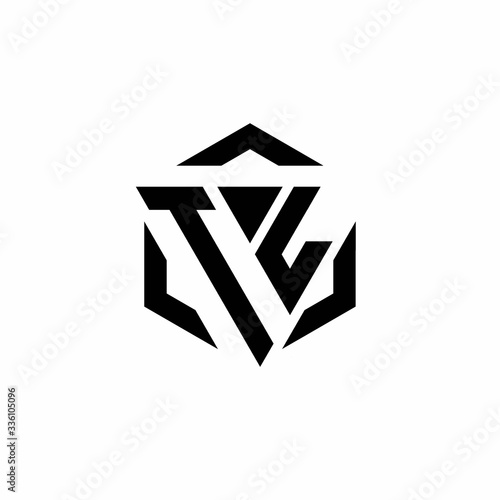 TL Logo monogram with triangle and hexagon modern design template