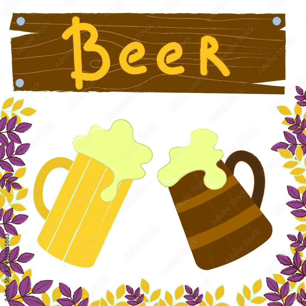Beer party invitation greeting card. Vector. oktoberfest beer mug Beer party invitation greeting card. Vector. oktoberfest beer mug