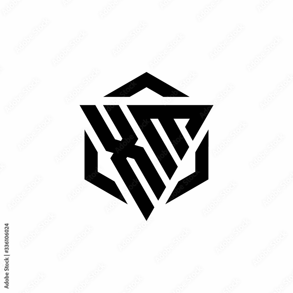XM Logo monogram with triangle and hexagon modern design template XM Logo monogram with triangle and hexagon modern design template