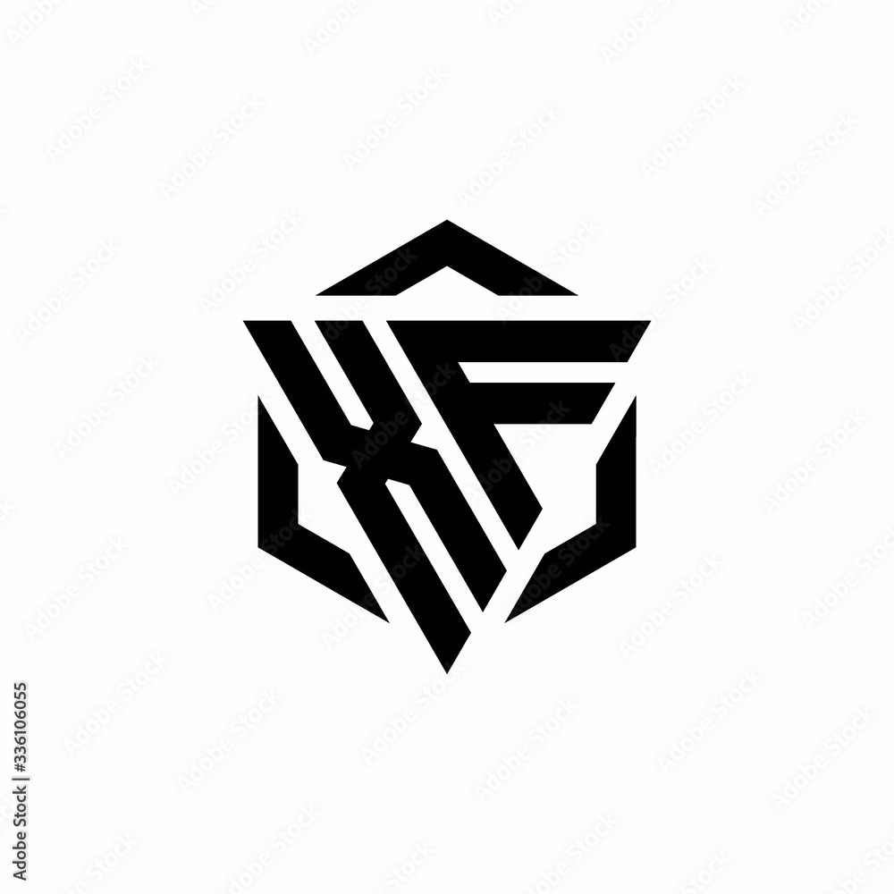 XF Logo monogram with triangle and hexagon modern design template XF Logo monogram with triangle and hexagon modern design template