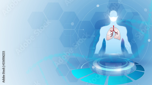 lung scaning medical health care hologram concept tech innovation design background