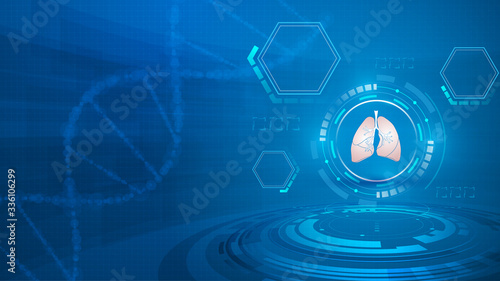 medical health care lung diagnostics scanning hologram innovative design concept background