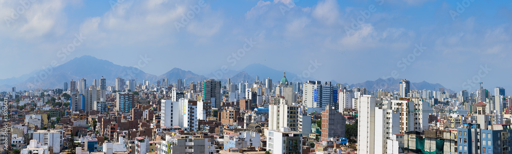 The city of Lima in Peru under the mountains - obrazy, fototapety, plakaty 