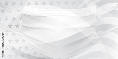 American flag with a medical disposable mask for protection of coronavirus in gray colors