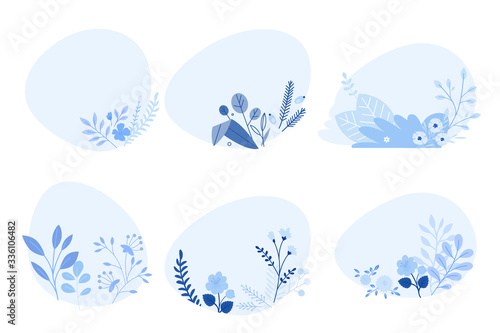 Modern flat design nature and floral elements for labels and badges design. Vector illustration concepts of background for graphic and web designs, marketing material, presentation templates.