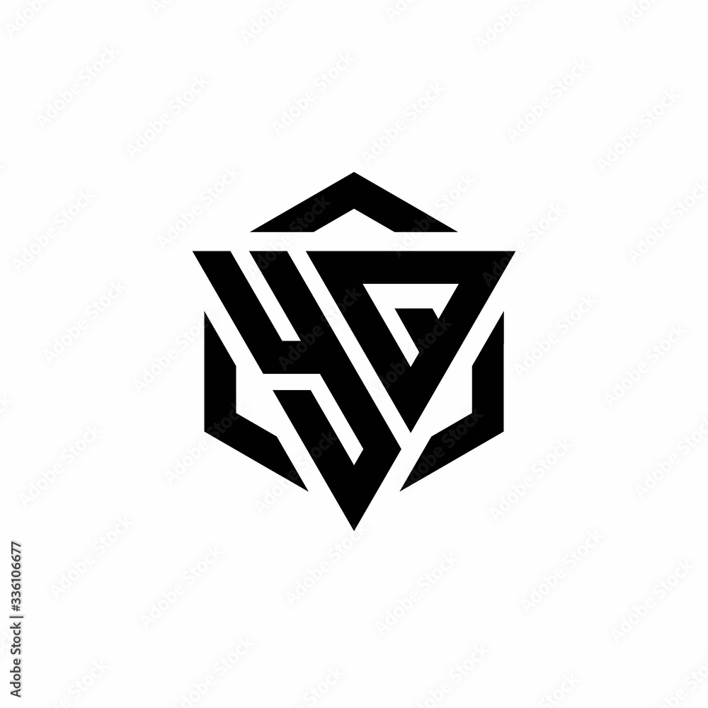 YQ Logo monogram with triangle and hexagon modern design template YQ Logo monogram with triangle and hexagon modern design template
