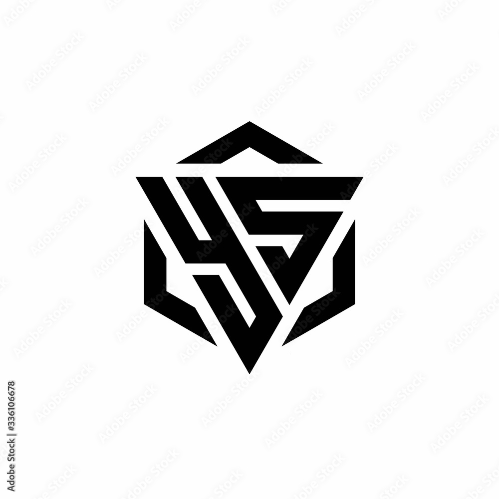 YS Logo monogram with triangle and hexagon modern design template YS Logo monogram with triangle and hexagon modern design template