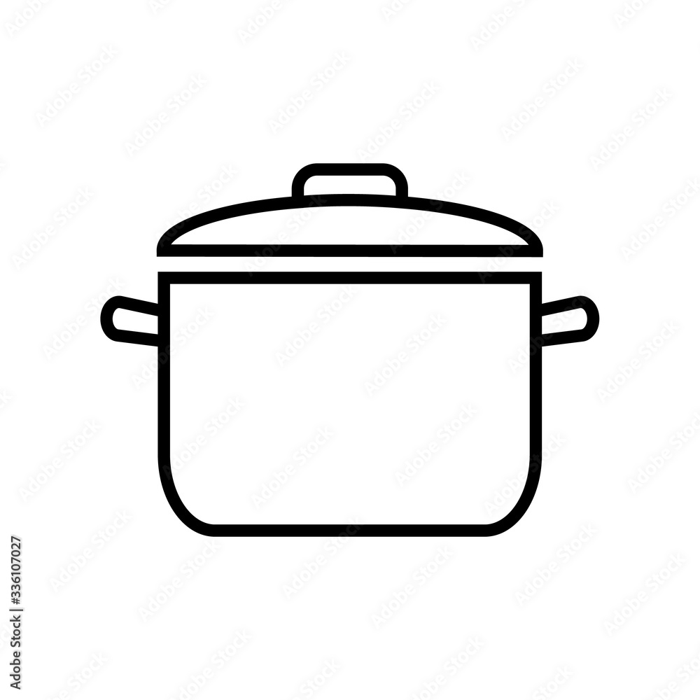 Pot, pan line icon, logo isolated on white background Pot, pan line icon, logo isolated on white background