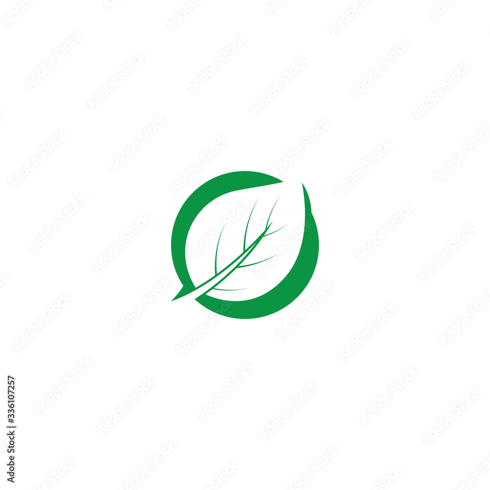 Obraz premium Mint leaves flat vector icon