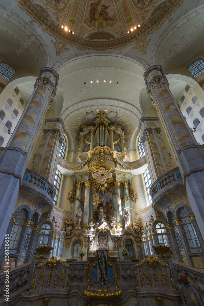 Altar of the Dresden Frauenkirche (Church of Our Lady). Germany.
