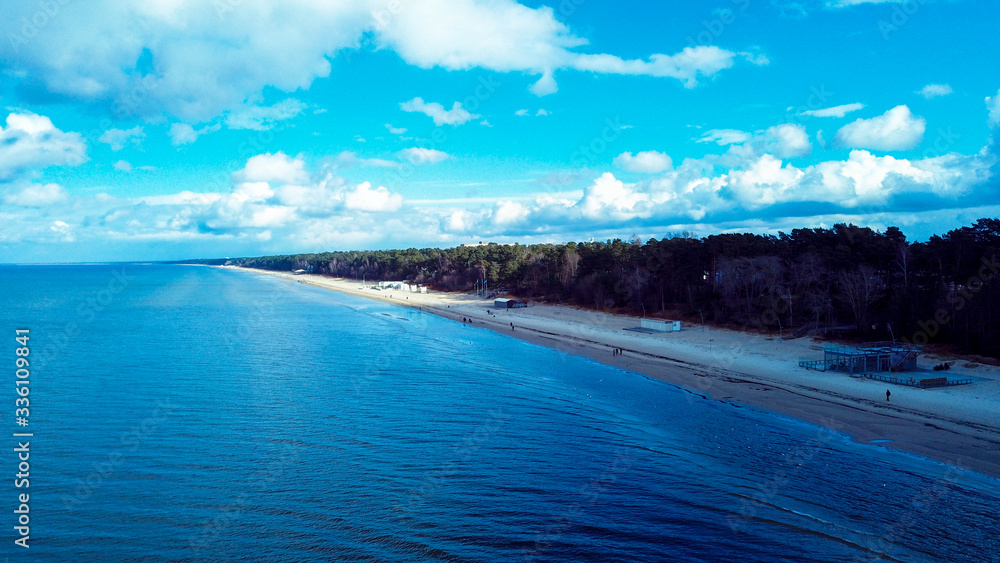 Aerial View to the Jurmala Sandy Beach, Latvia