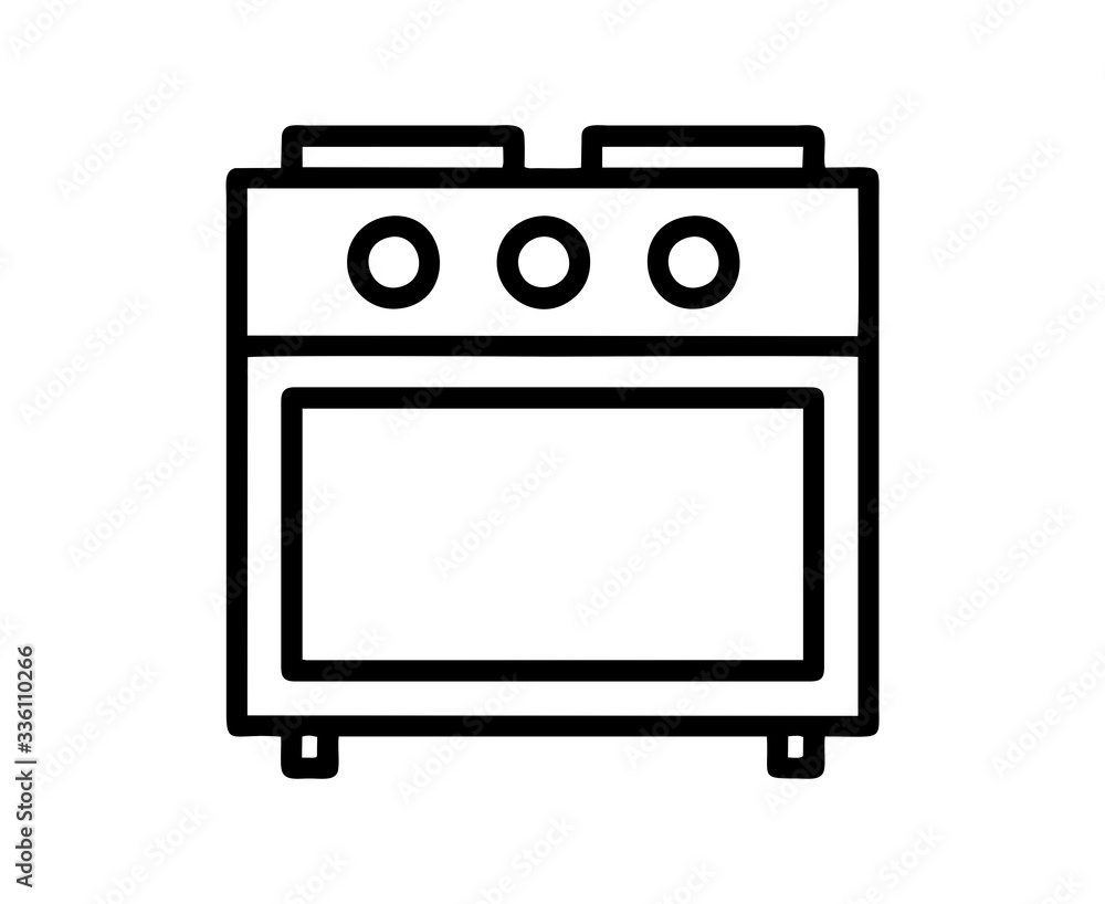 a stove with oven isolated vector in black and white for logo, sign, apps or website a stove with oven isolated vector in black and white for logo, sign, apps or website