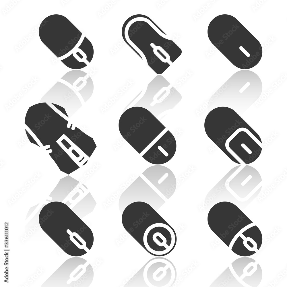 computer mouse icons set,shadow,vector illustrations computer mouse icons set,shadow,vector illustrations