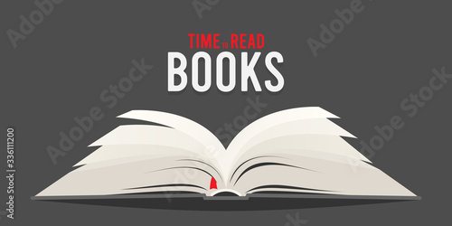 Covered opened book isolated. Vector illustration