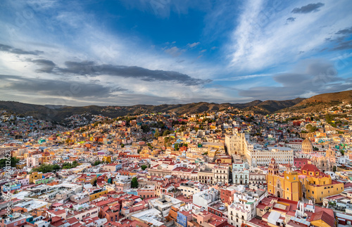 Panoramic view of Guanajuato, Mexico. UNESCO World Heritage Site.