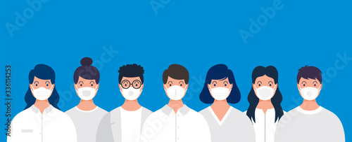 Health Concept Of People Wearing Medical Masks