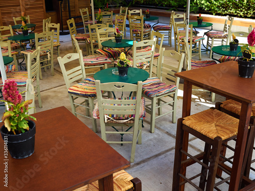 Traditional typical local Cafe restaurant Taverna Cyprus