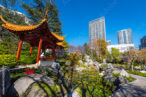 Landscape view of the Chinese garden of friendship in Chinatown One of the most famous tourist spots in Sydney  Australia.