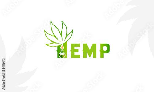 Hemp Oil Logo Design, CBD Oil Logo Template, Marijuana Design.