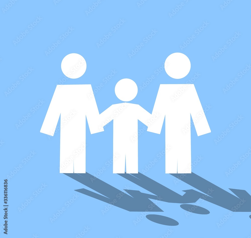 family symbol people on blue background family symbol people on blue background