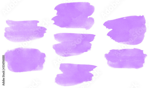 Set of beautiful watercolor smears brushes for painting