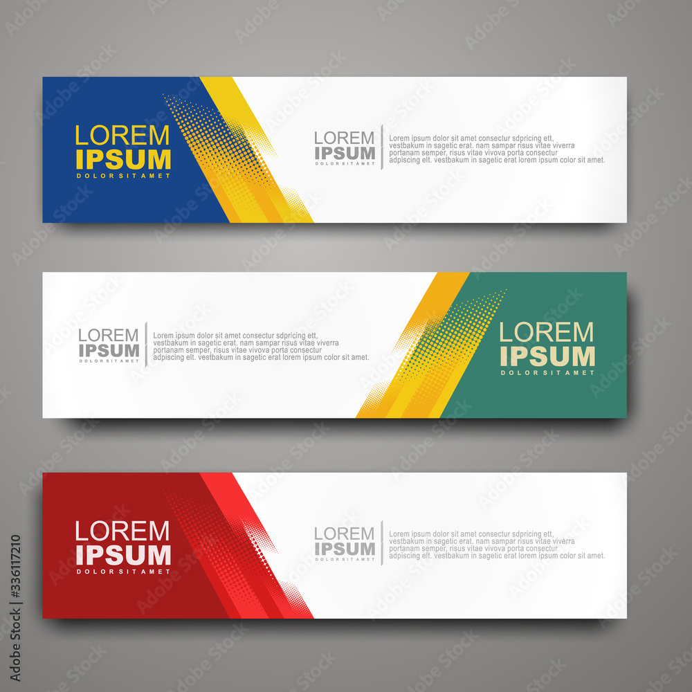 Fototapeta premium Vector abstract web banner design template with halftone pattern.