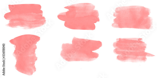 Beautiful red vector set of watercolor smears