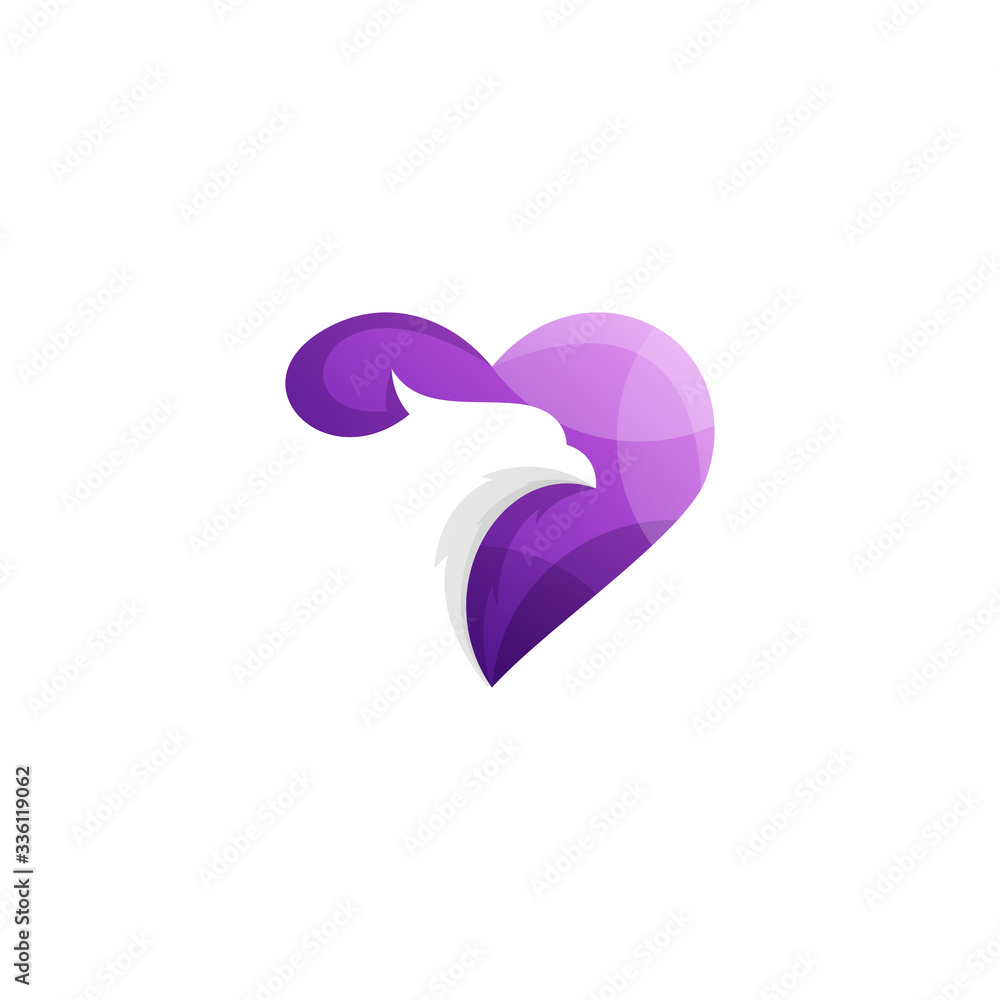 Obraz premium awesome love eagle gradient logo