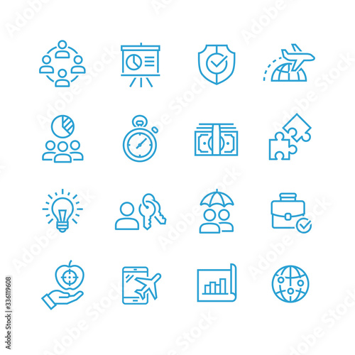 Global business vector icons set
