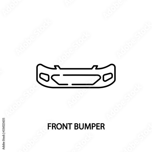 Car front bumper line icon. Vector illustrations to indicate product categories in the online auto parts store. Car repair. photo