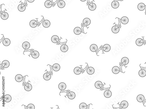 Bicycle icon cycling illustration seamless pattern background. Bike vector illustration