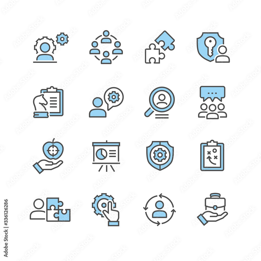 Global business vector icons set
