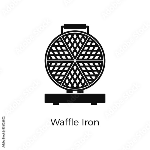 Waffle iron. Flat icon of appliance. Vector illustration