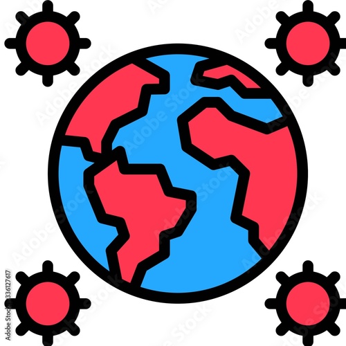 COVID-19 pandemic vector illustration, filled style icon