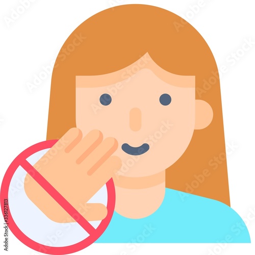 Do not touch your face, flat style icon