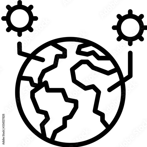 COVID-19 pandemic vector illustration, line style icon