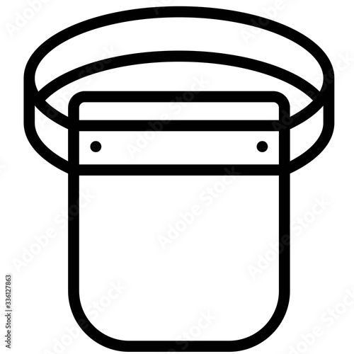 Face shield vector illustration, line style icon