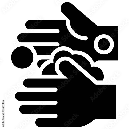 Hand washing vector illustration, solid style icon