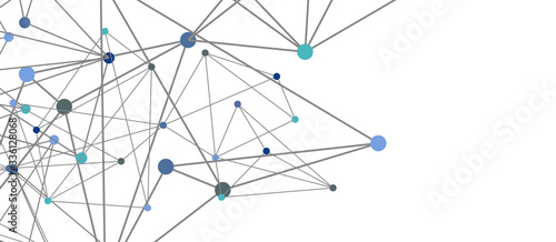 Line points connections, triangular technology design. Abstract geometric background