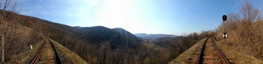 Mountain railroad panorama