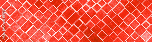 Abstract fire red concrete cement stone square rectangular cubes texture background banner panorama