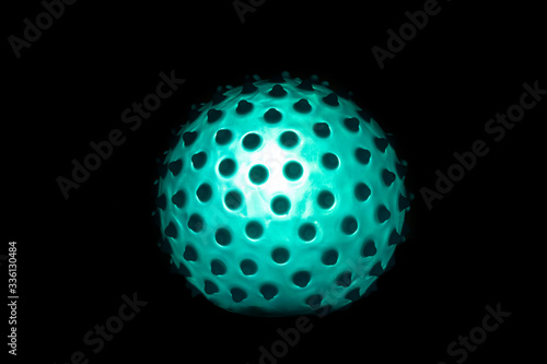 a blue simulated virus