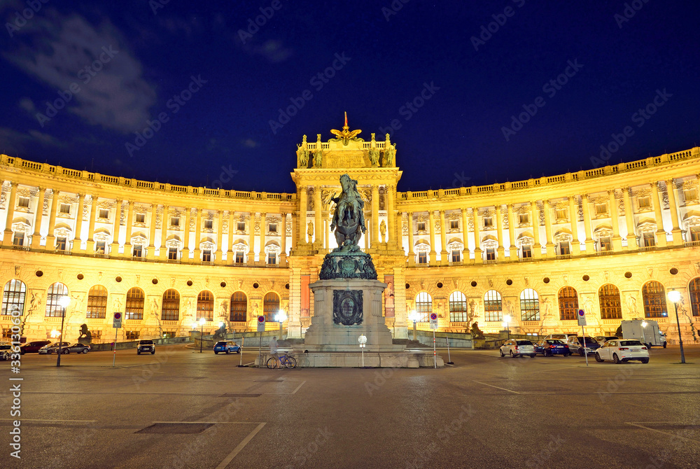 New Palace with Statue of Prince Eugene of Savoy in Vienna