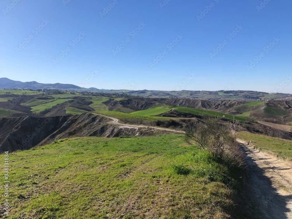 Fototapeta premium view of the valley of the hills
