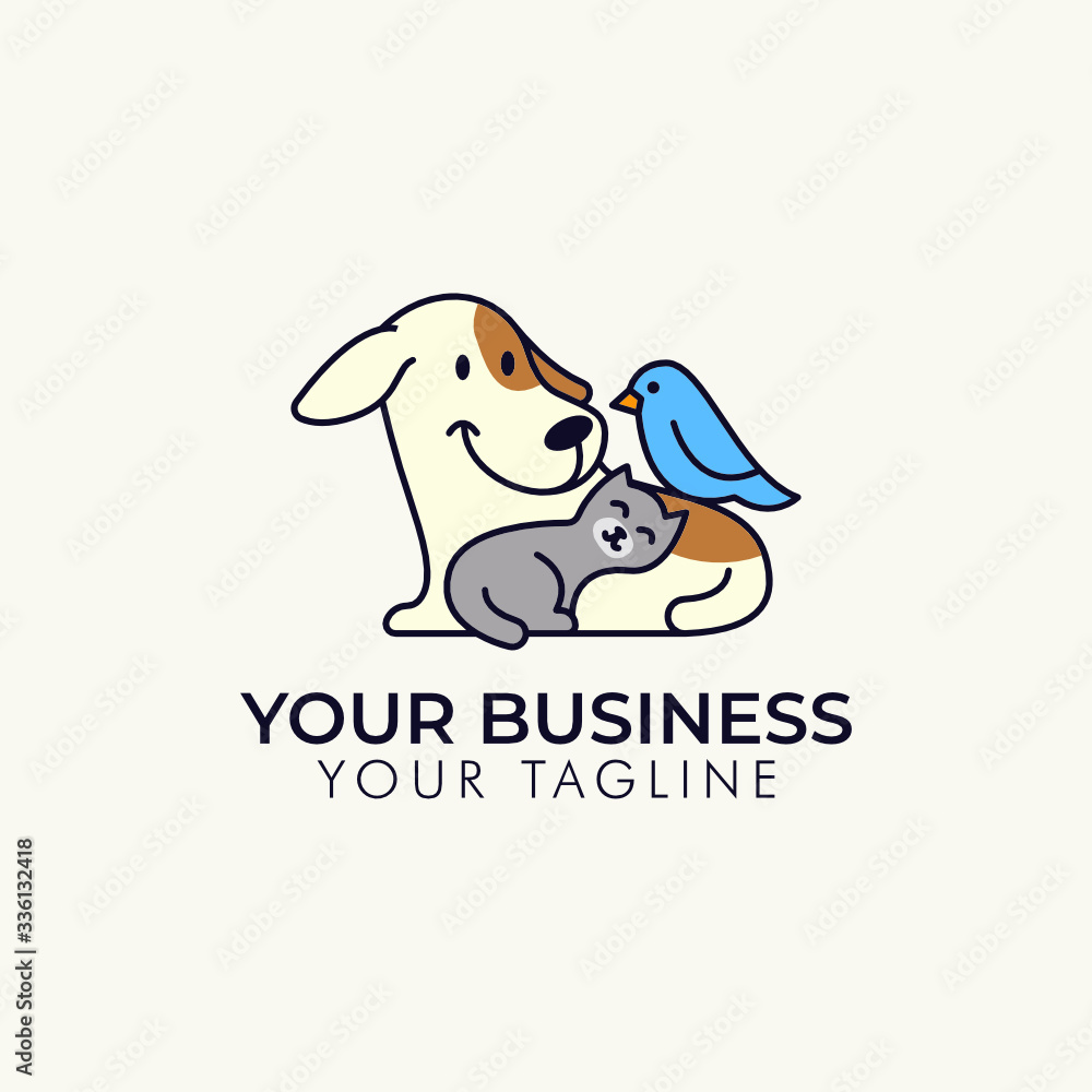 Cat Dog Bird logo Design Template Cat Dog Bird logo Design Template