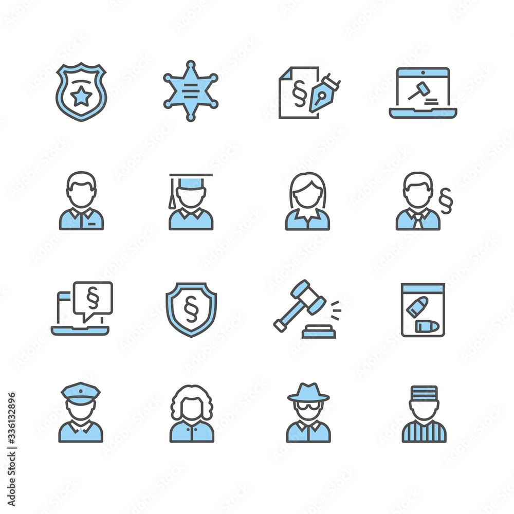 Vector justice and legal icon set
Vector justice and legal icon set