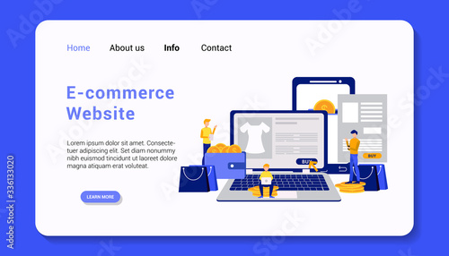 e-commerce website landing page template flat design vector illustration
