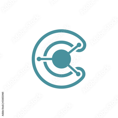 C logo with Molecul icon style design.
