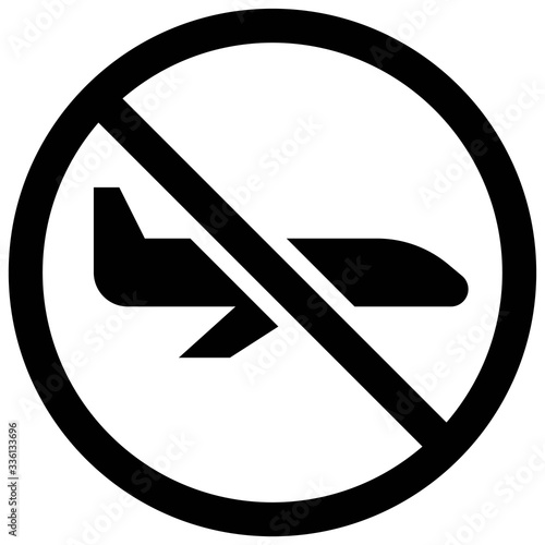 Flight cancellation vector illustration, solid style icon
